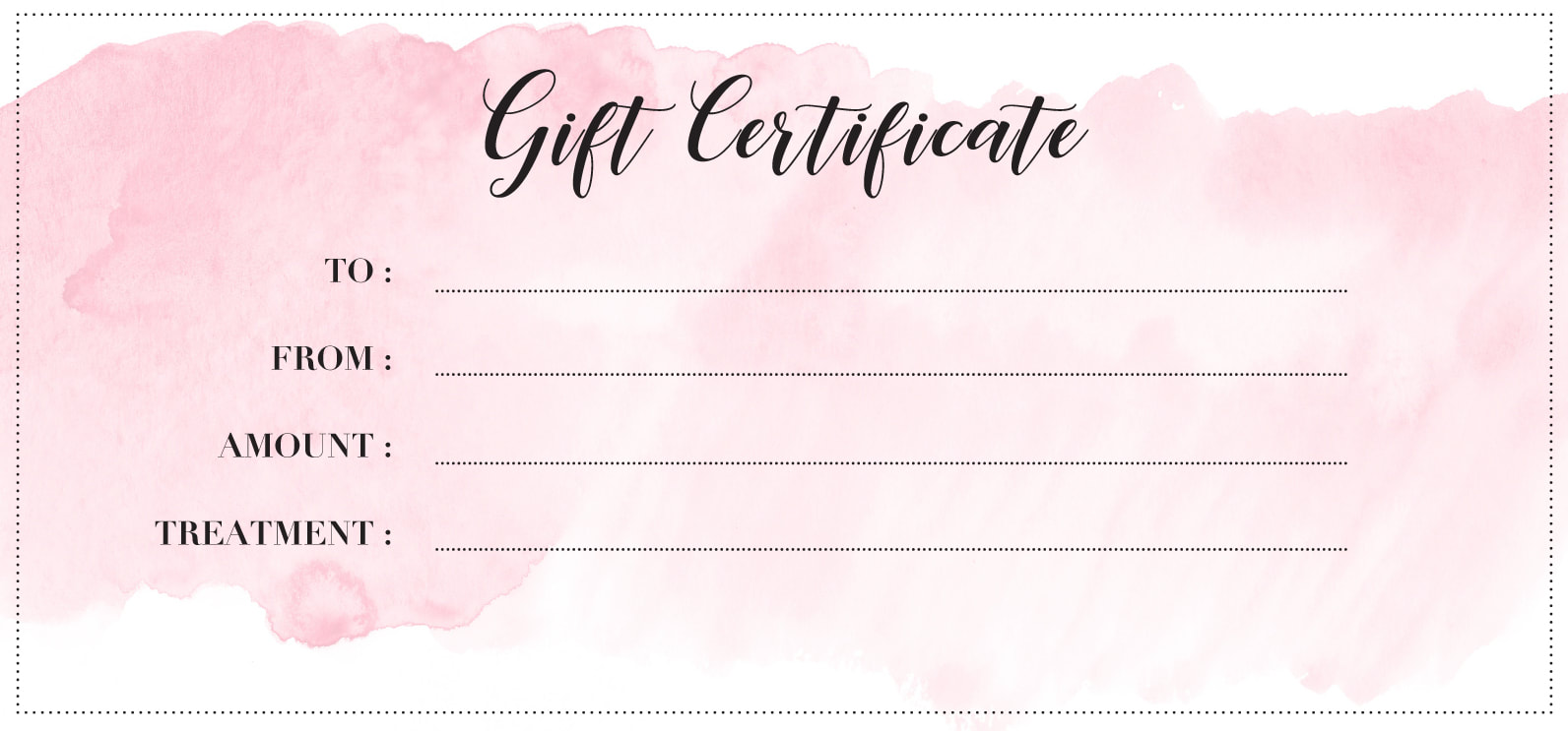 Gift Certificates - Lily Lash With Pink Gift Certificate Template